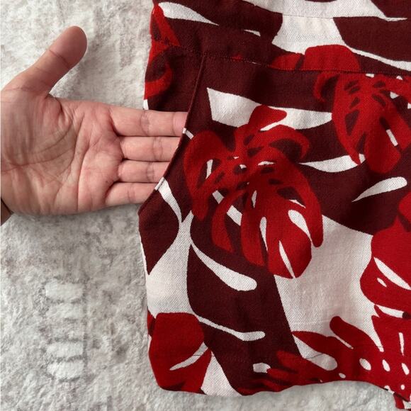 Mikoh Tropical Overall Romper Red White Size Medium - Picture 6 of 14